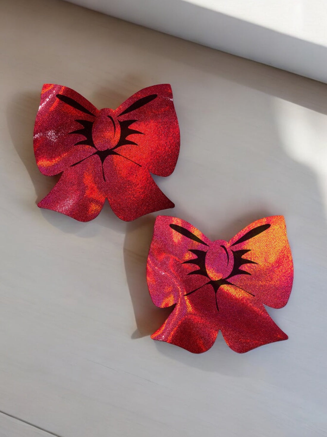 Holographic Red Bow Breast Covers
