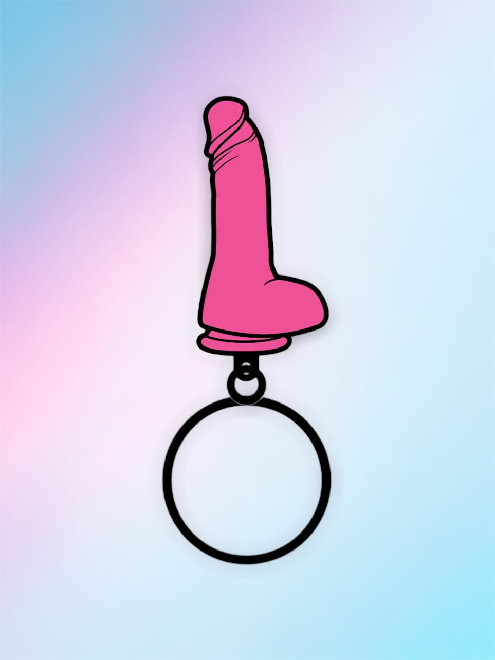 Pink Dildo Keychain