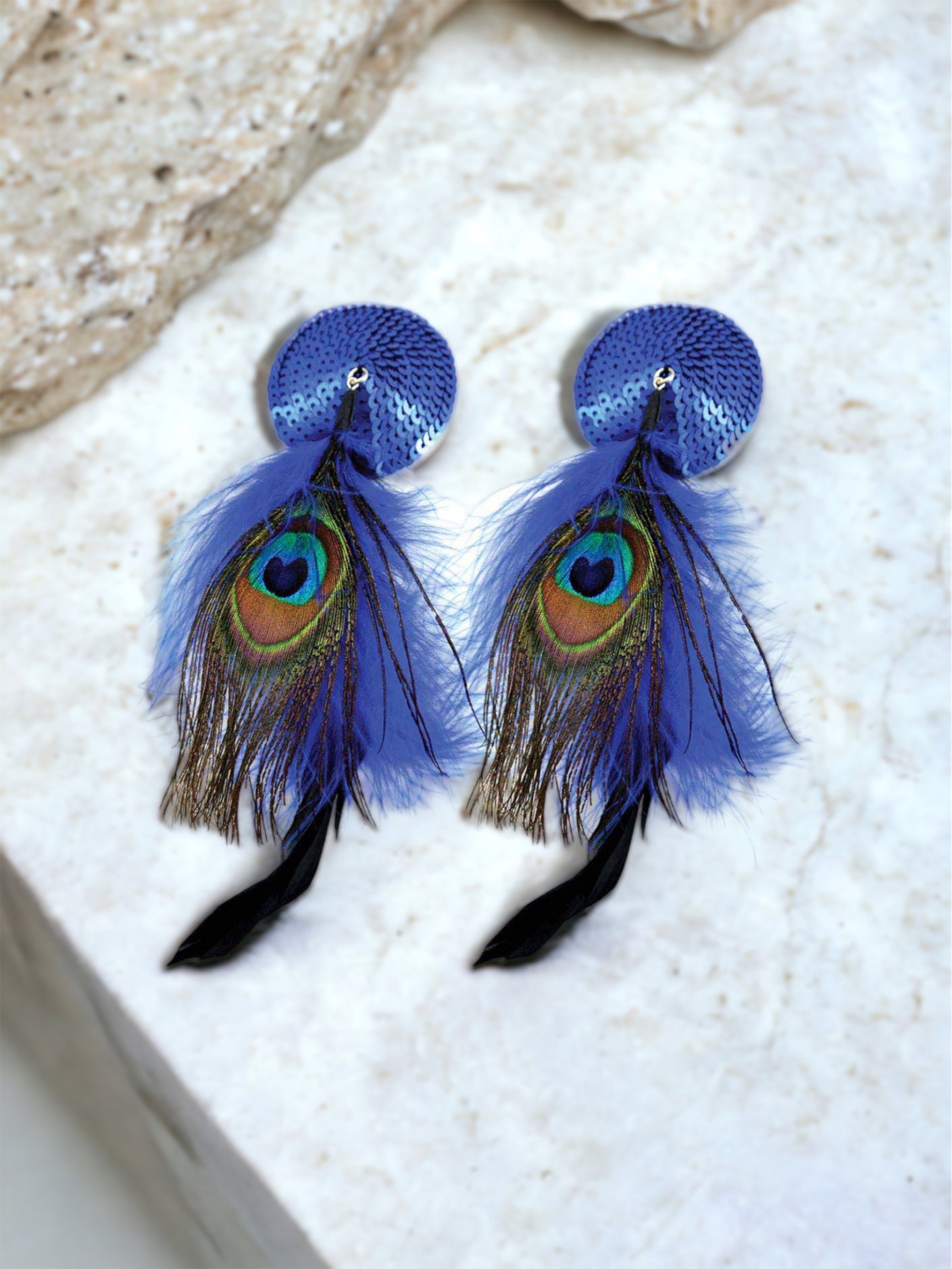 Blue Feather Sequin Pasties