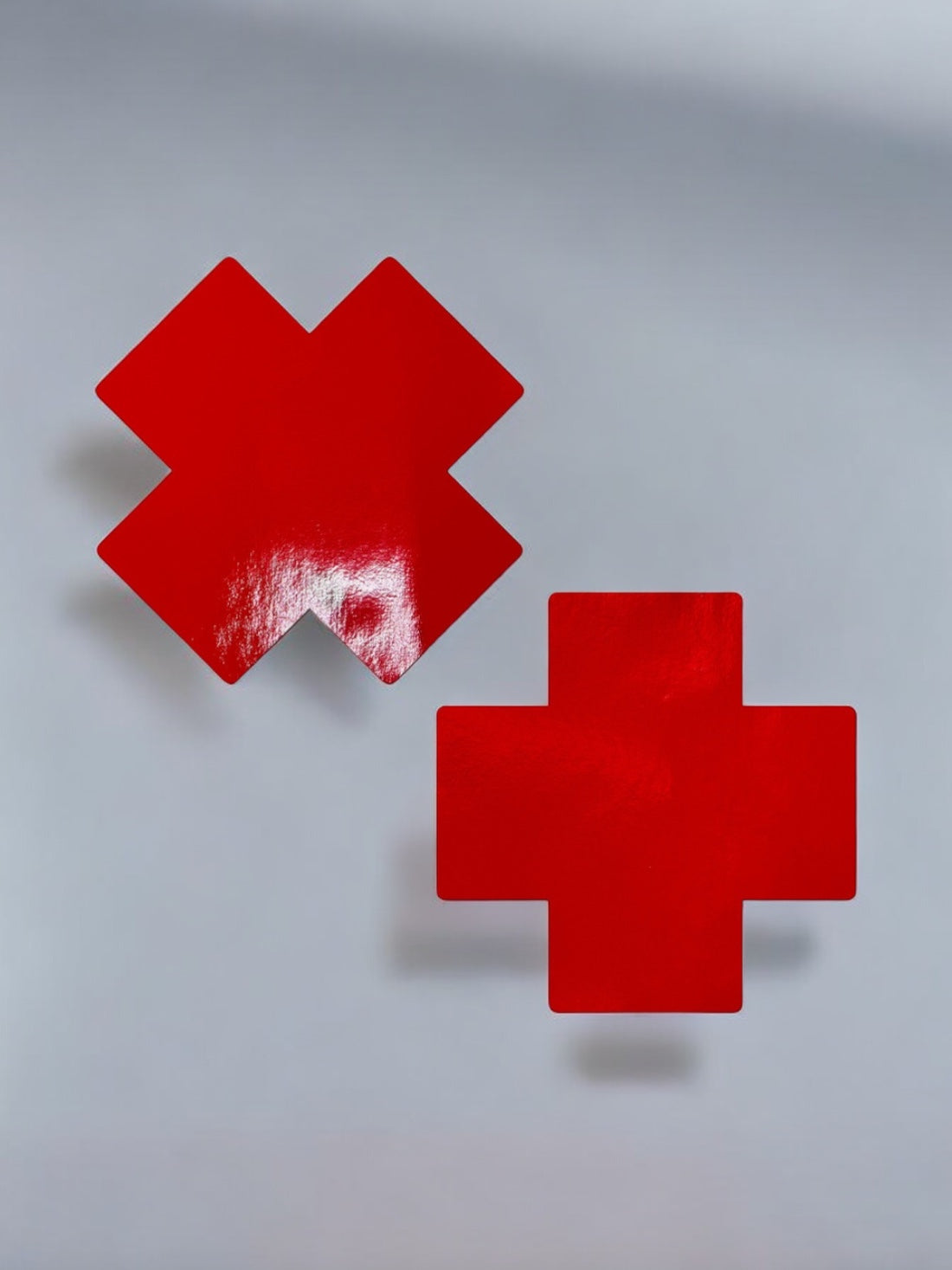 Faux Latex Red Cross Breast Covers