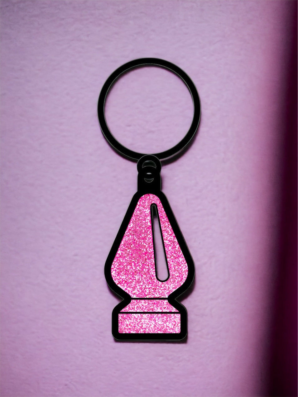 Pink Glitter Plug Keychain