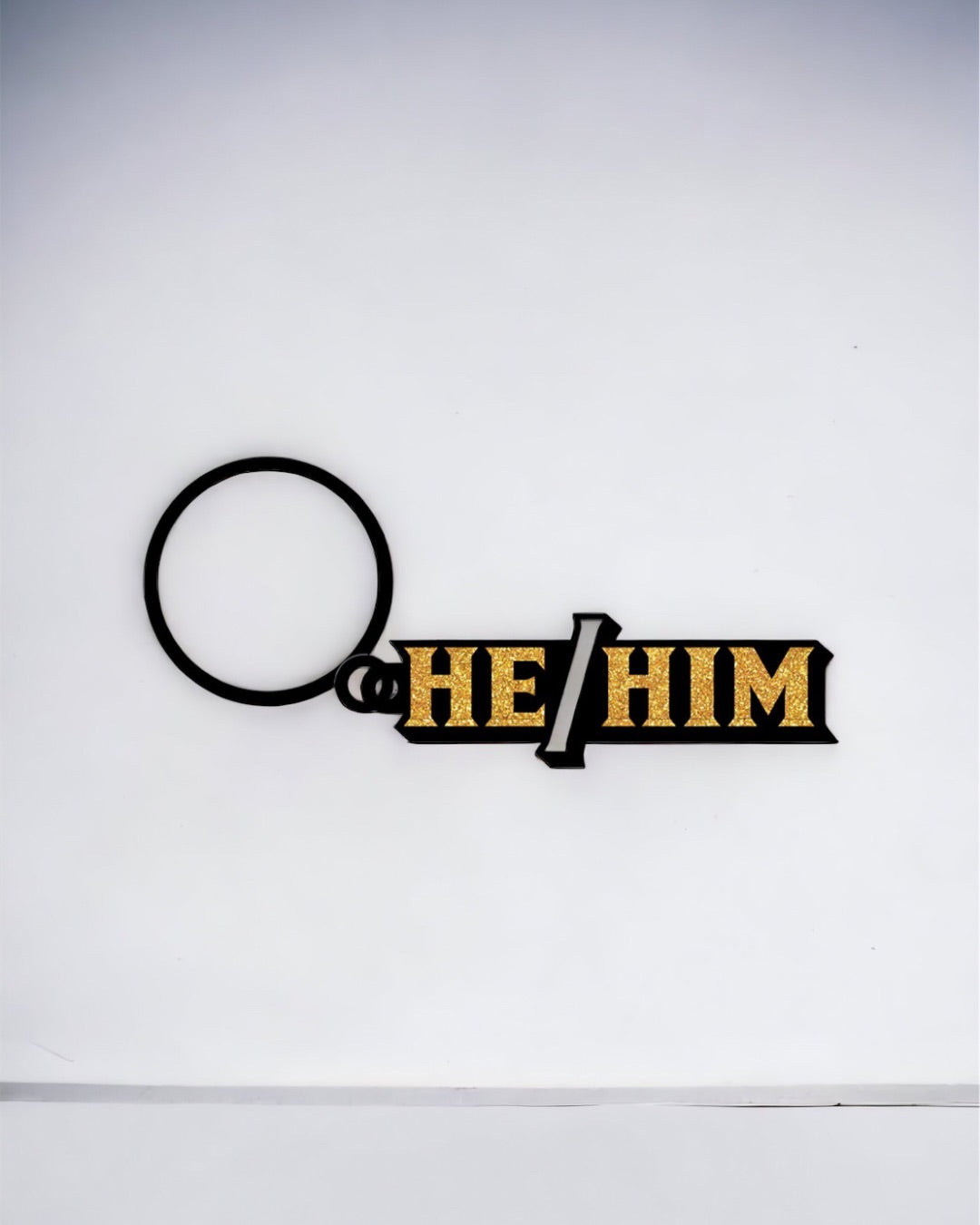 He/Him Keychain