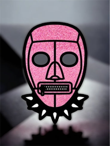Pink Bondage Mask Pin