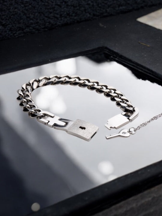 Chained Locking Bracelet & Key Necklace